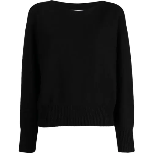 Casual Schwarzer Pullover mit Abgesteppten Schultern , Damen, Größe: L - DKNY - Modalova