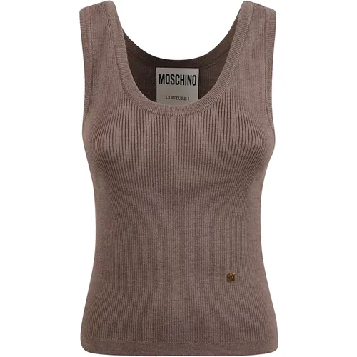 Beiger Damen-Top , Damen, Größe: XS - Moschino - Modalova