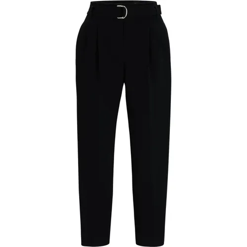 Boss , Cropped Hose aus japanischem Krepp , Damen, Größe: M - Boss Black - Modalova