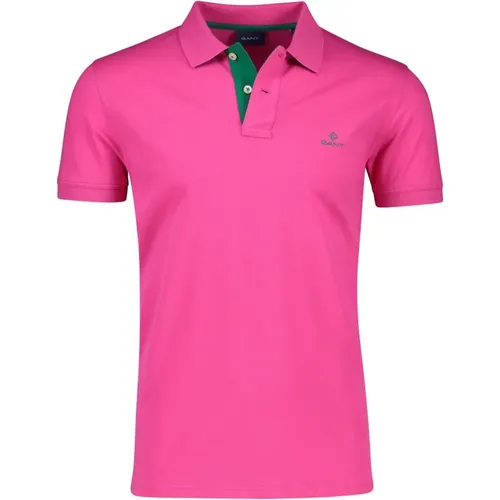 Kurzarm Poloshirt in Rosa Gant - Gant - Modalova