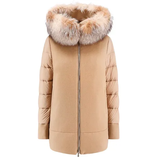 Wool Cashmere Hooded Jacket , female, Sizes: L - Moorer - Modalova