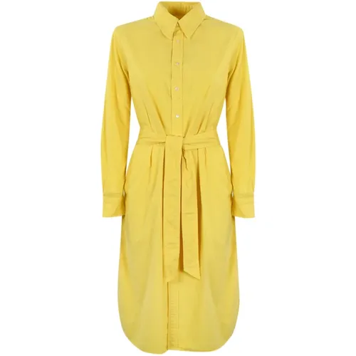 Gelbes Hemdkleid mit Langen Ärmeln , Damen, Größe: XS - Ralph Lauren - Modalova