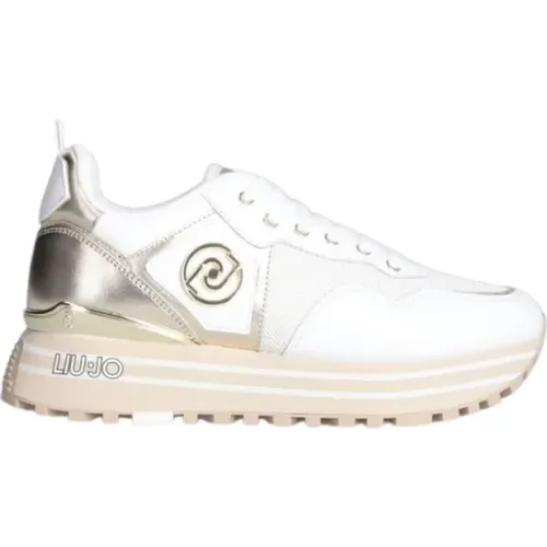 Maxi Wonder Sneaker Weiß Gold , Damen, Größe: 38 EU - Liu Jo - Modalova