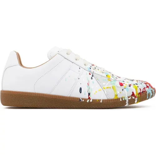 And Multicolour Paint Splatter Sneakers , male, Sizes: 7 UK - Maison Margiela - Modalova