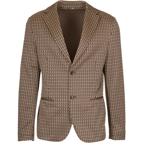 Mens Single-Breasted Regular Fit Jacket , male, Sizes: S, XL - Daniele Alessandrini - Modalova