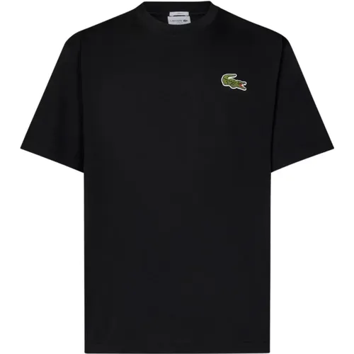 Schwarzes T-Shirt und Polo Loose Fit , Herren, Größe: L - Lacoste - Modalova