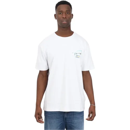 Herren Weißes Logo Metallic T-Shirt , Herren, Größe: L - Tommy Jeans - Modalova