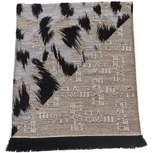 Animal Print Wool-Blend Scarf , male, Sizes: ONE SIZE - Cavalli Class - Modalova