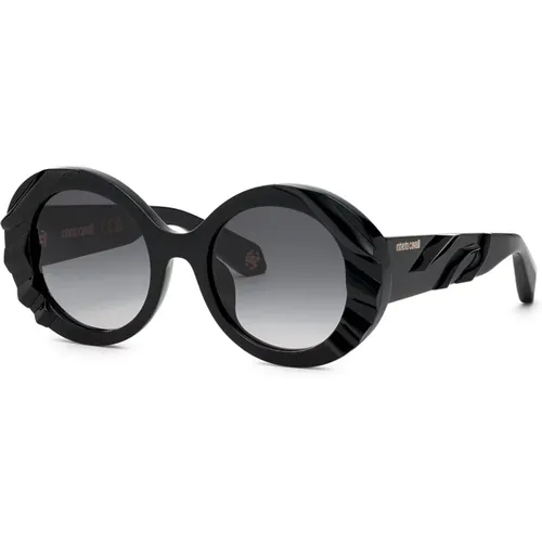 Stylische Sonnenbrille Src010V Schwarz , Damen, Größe: 52 MM - Roberto Cavalli - Modalova