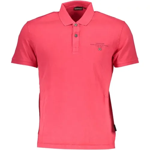 Rosa Polo Shirt with Print and Logo , male, Sizes: L, XL, S, M - Napapijri - Modalova