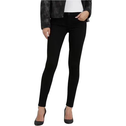 Skinny Fit Annette Jeans - Schwarz Denim , Damen, Größe: W30 - Guess - Modalova