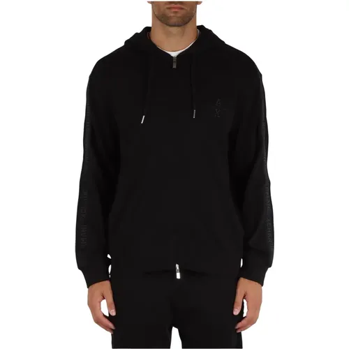 Baumwoll-Zip-Hoodie mit Logo-Stickerei , Herren, Größe: 2XL - Armani Exchange - Modalova