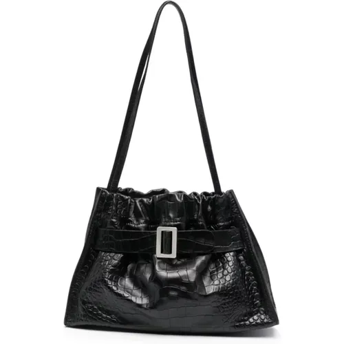 Croco Embossed Leather Shoulder Bag , female, Sizes: ONE SIZE - Boyy - Modalova