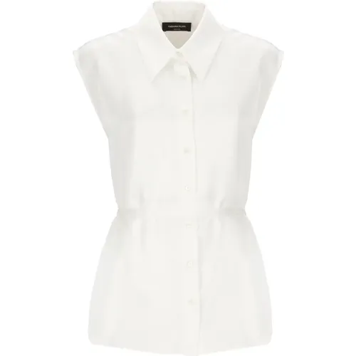 Viscose Sleeveless Shirt with Collar , female, Sizes: 2XS - Fabiana Filippi - Modalova
