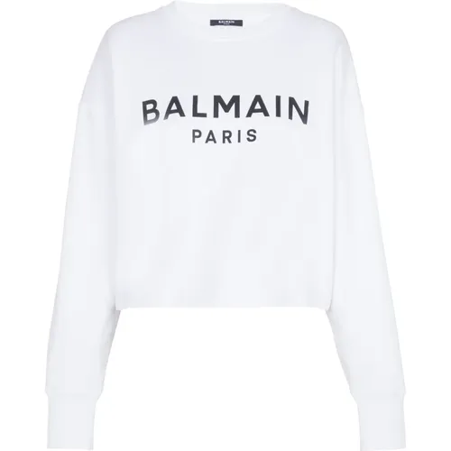 Paris sweatshirt , female, Sizes: M, L - Balmain - Modalova