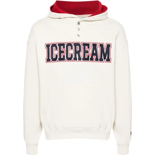 Sweater with Appliqué Logo , male, Sizes: L - Icecream - Modalova