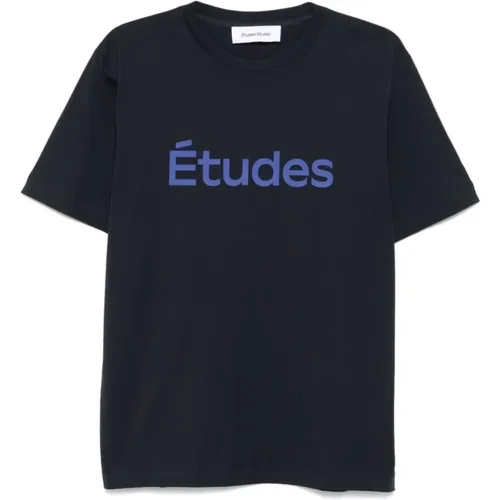 Blau Logo Print Kurzarm Tee Études - Études - Modalova