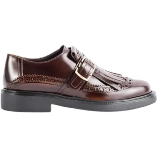 Burgundy Leather Derby Shoes , female, Sizes: 4 UK, 2 UK, 4 1/2 UK, 6 UK, 5 UK, 3 1/2 UK - TOD'S - Modalova