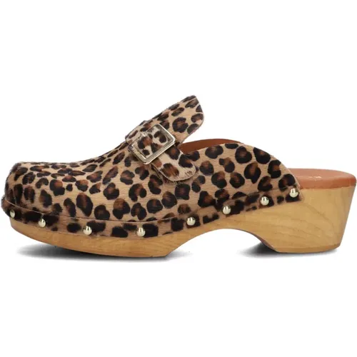 Beige Ponyhair Animal Print Clogs - Red Rag - Modalova