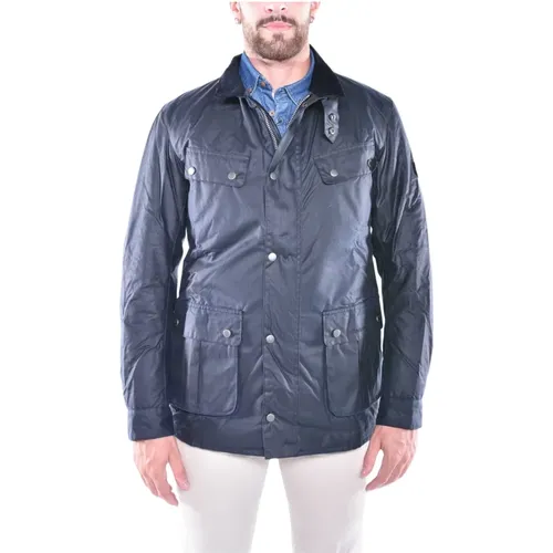 Wax Jacket with Biker Style , male, Sizes: XL, M, 2XL, L - Barbour - Modalova