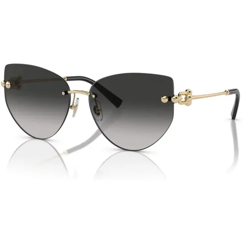 Pale Gold/Grey Shaded Sonnenbrillen , Damen, Größe: 60 MM - Tiffany - Modalova