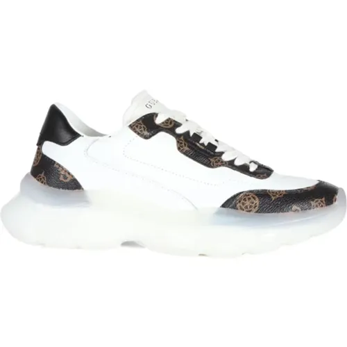 Leather Sneakers with Logo Print Inserts , female, Sizes: 6 UK, 8 UK, 7 UK - Guess - Modalova