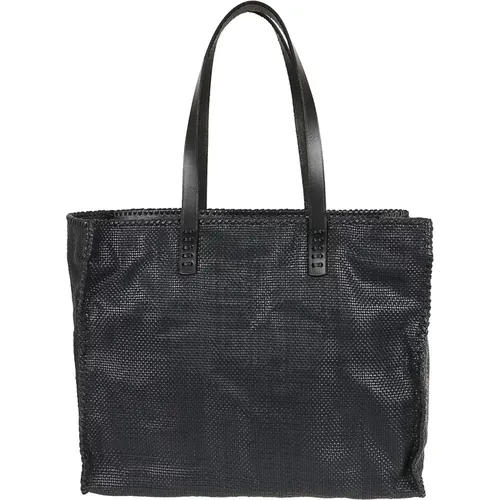 Blau Leder Shopper Tasche - Dragon Diffusion - Modalova