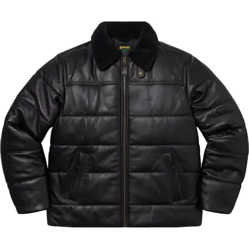 Shearling Kragen Leder Puffy Jacke - Supreme - Modalova