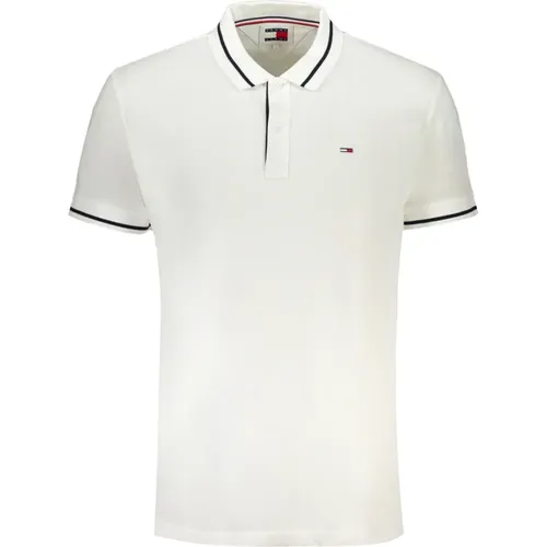 Weißes Poloshirt Kurzarm Bestickt , Herren, Größe: XL - Tommy Hilfiger - Modalova