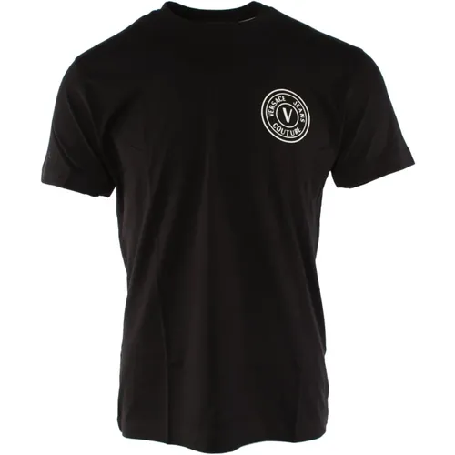 Schwarzes Baumwoll-T-Shirt Art 74gaht06 - Versace - Modalova