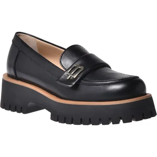 Loafers in black leather Baldinini - Baldinini - Modalova