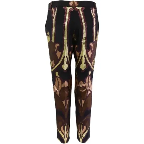 Floral Jacquard Silk Pants , female, Sizes: 2XS - Gucci Vintage - Modalova