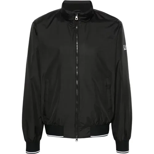 Schwarze Bomberjacke Casual Stil , Herren, Größe: XL - Emporio Armani EA7 - Modalova