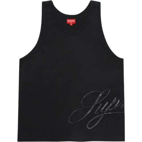 Mesh Script Tank Top , male, Sizes: M - Supreme - Modalova