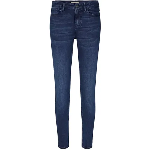High-Rise Skinny Fit Blaue Denim Jeans - MOS MOSH - Modalova