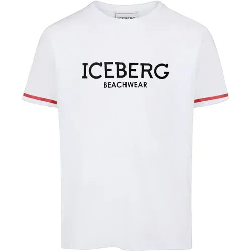 Kurzarm Baumwoll Jersey T-Shirt , Herren, Größe: 2XL - Iceberg - Modalova