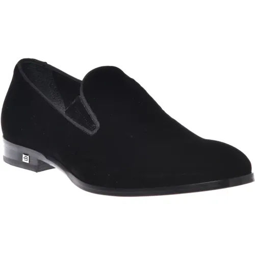 Loafers in branded fabric , male, Sizes: 9 UK, 7 UK - Baldinini - Modalova
