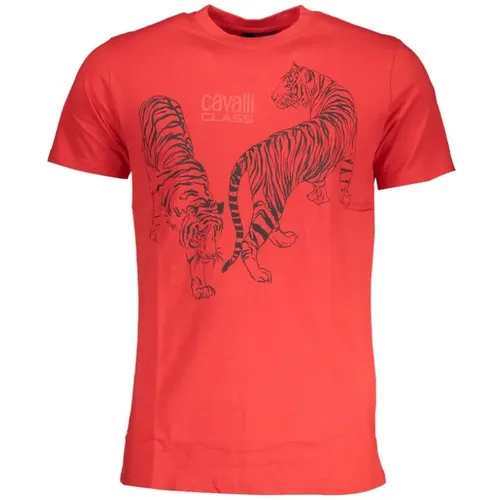 Druck Logo Rundhals T-Shirt - Cavalli Class - Modalova