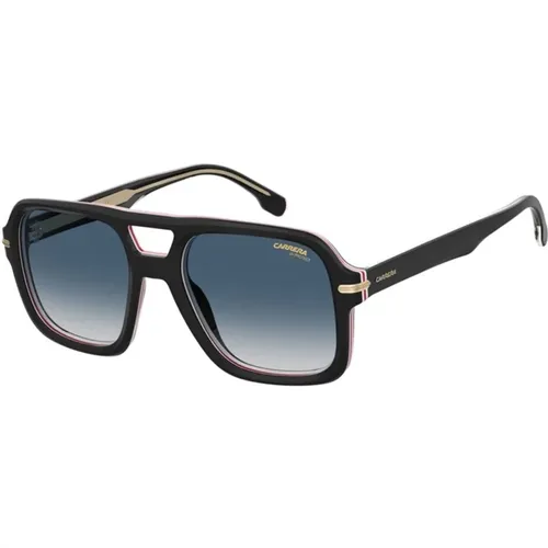 Striped Black Sungles with Shaded Lenses , unisex, Sizes: 55 MM - Carrera - Modalova