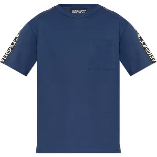 T-Shirt mit Tasche , Herren, Größe: M - Versace Jeans Couture - Modalova