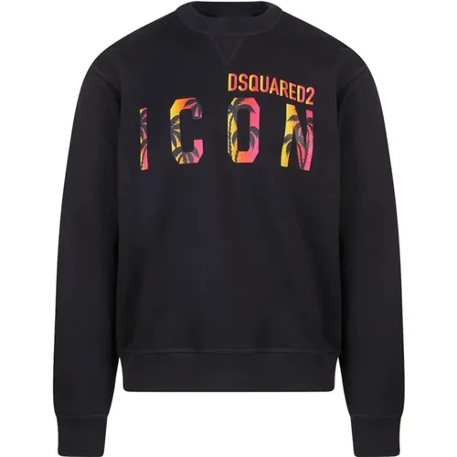 Logo Printed Crewneck Sweatshirt , male, Sizes: XL, L, S - Dsquared2 - Modalova