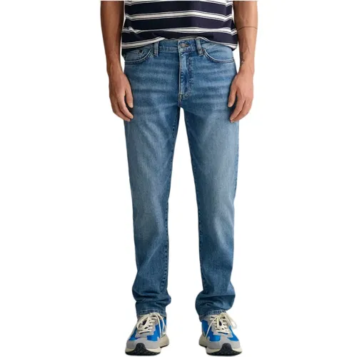 Slim Elevate Denim Jeans , male, Sizes: W30, W31, W34, W40, W36, W38, W29, W32 - Gant - Modalova
