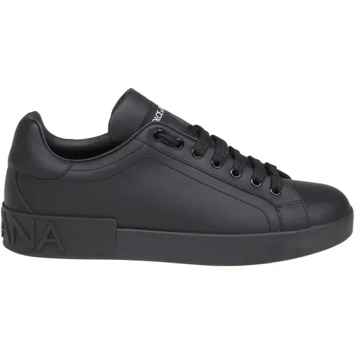 Portofino Schwarze Sneakers , Herren, Größe: 43 1/2 EU - Dolce & Gabbana - Modalova