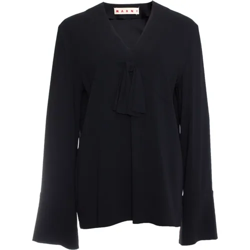 Blouse with bow and flutter sleeves , female, Sizes: L - Marni Pre-owned - Modalova