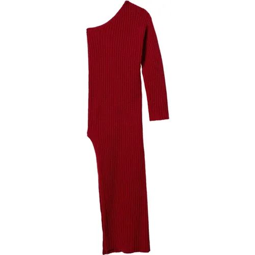 Venezianisches Rotes Langes Kleid , Damen, Größe: S - Twinset - Modalova