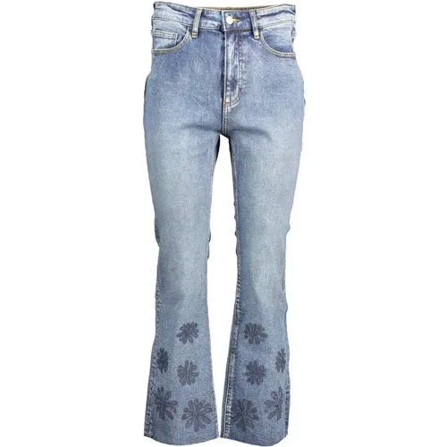 Blaue Denim-Jeans mit Stickerei , Damen, Größe: M - Desigual - Modalova