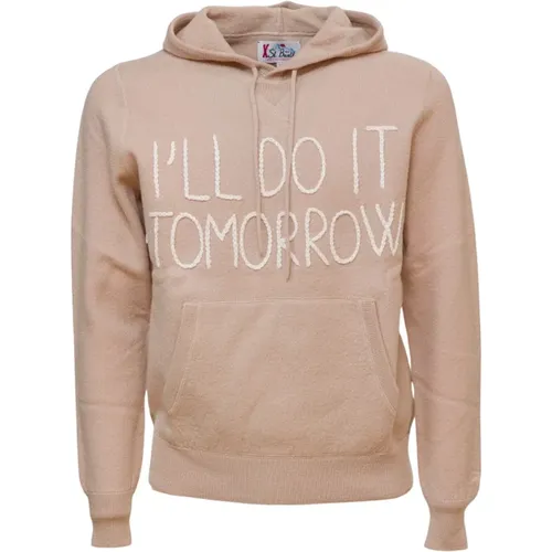 Round-Neck Sweater with I LL DO IT Tomorrow Embroidery , male, Sizes: XL, L - MC2 Saint Barth - Modalova