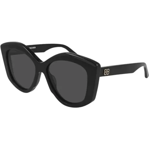 Schwarze Sonnenbrille mit Katzenaugen - Balenciaga - Modalova