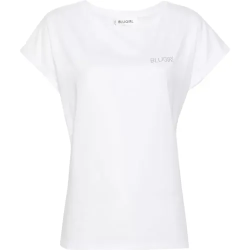 Optisches Weiß `Moda` T-Shirt,Schwarzes `Moda` T-Shirt - Blugirl - Modalova