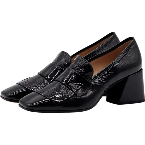 Neue Amy Heel Loafer aus schwarzem Leder , Damen, Größe: 37 EU - Pomme D'or - Modalova